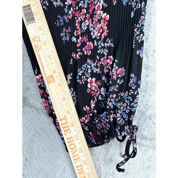 ROZ AND ALI Blouse Women's 3X Top Crimped Floral 3/4 Sleeve - Picture 7 of 7